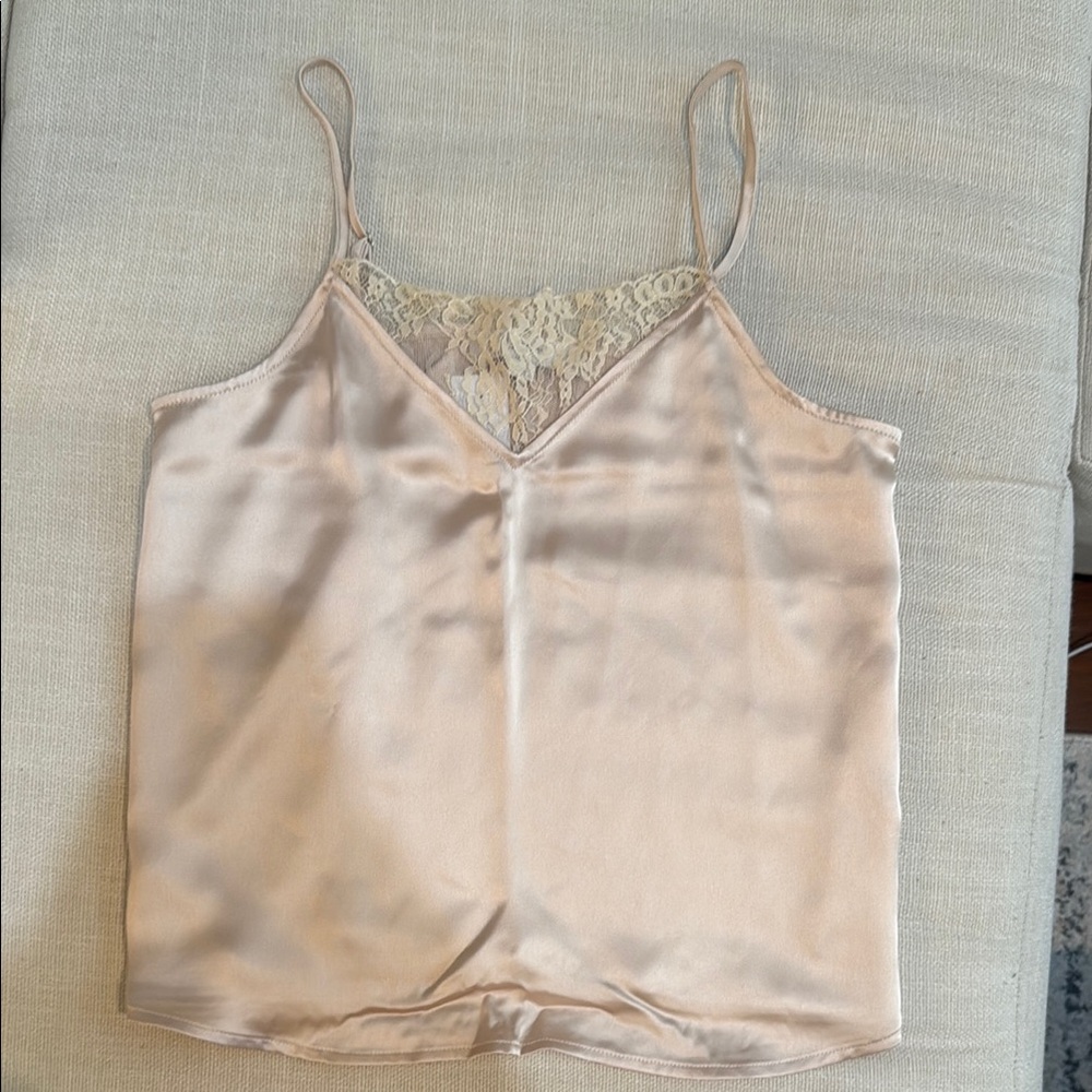 NWT Cream Lace Trim Cami Top